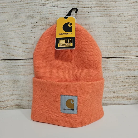 NWT Carhartt Knit Orange Beanie - Picture 1 of 6